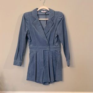 Mineral blue-corduroy romper